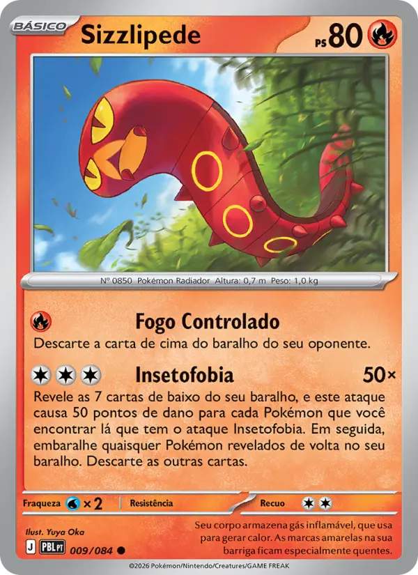 Carta Sizzlipede, número 009/84 da coleção Escuridão Absoluta