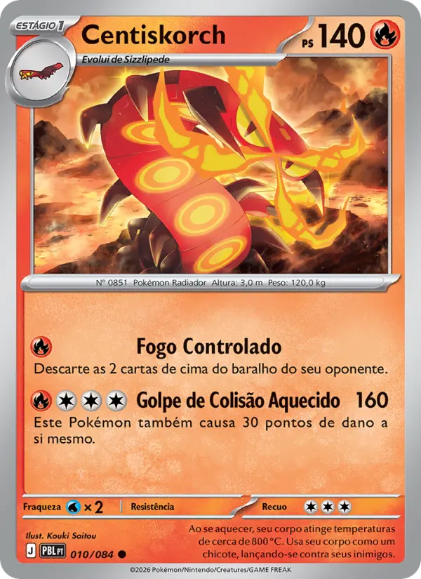 Carta Centiskorch, número 010/84 da coleção Escuridão Absoluta