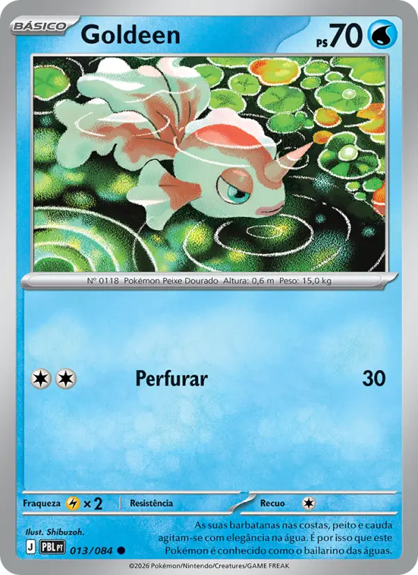 Carta Goldeen, número 013/84 da coleção Escuridão Absoluta