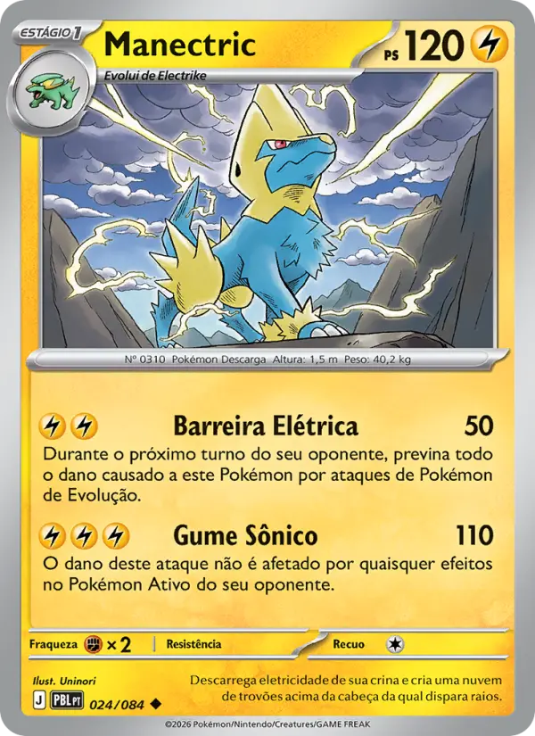 Carta Manectric, número 024/84 da coleção Escuridão Absoluta