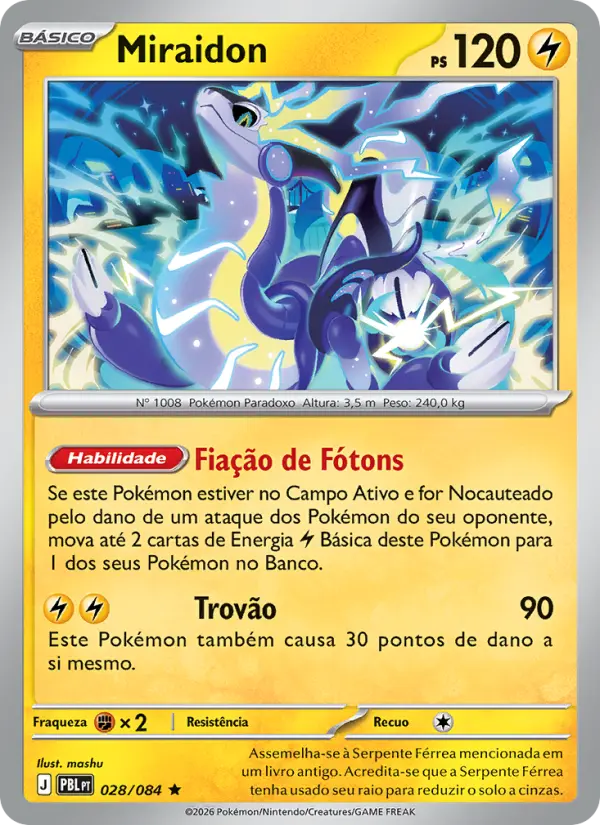 Carta Miraidon, número 028/84 da coleção Escuridão Absoluta