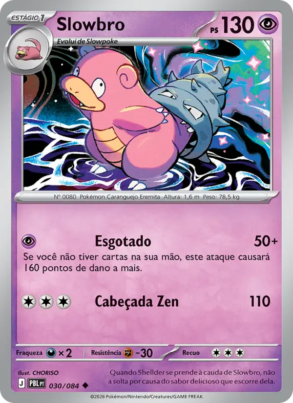 Carta Slowbro, número 030/84 da coleção Escuridão Absoluta