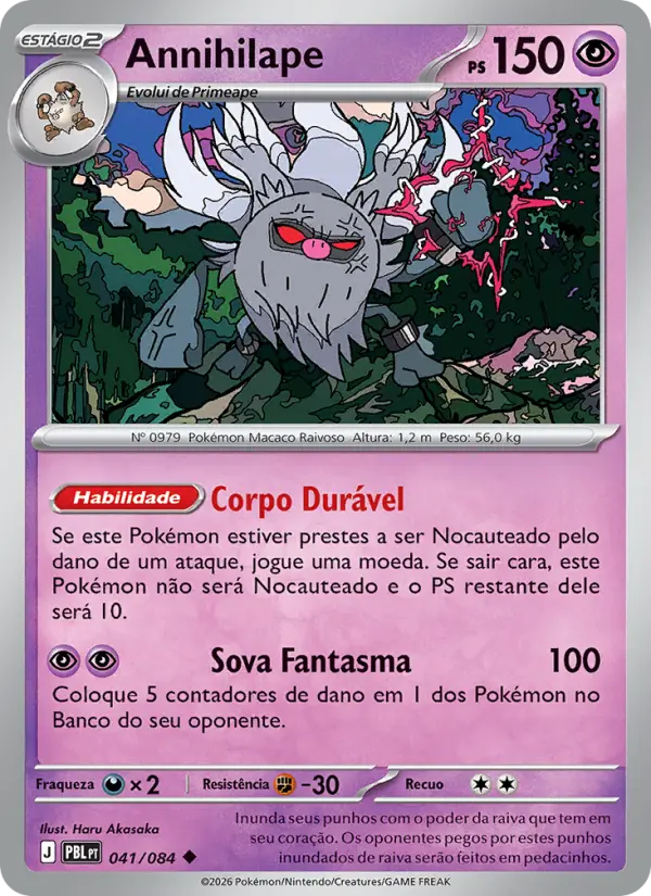 Carta Annihilape, número 041/84 da coleção Escuridão Absoluta