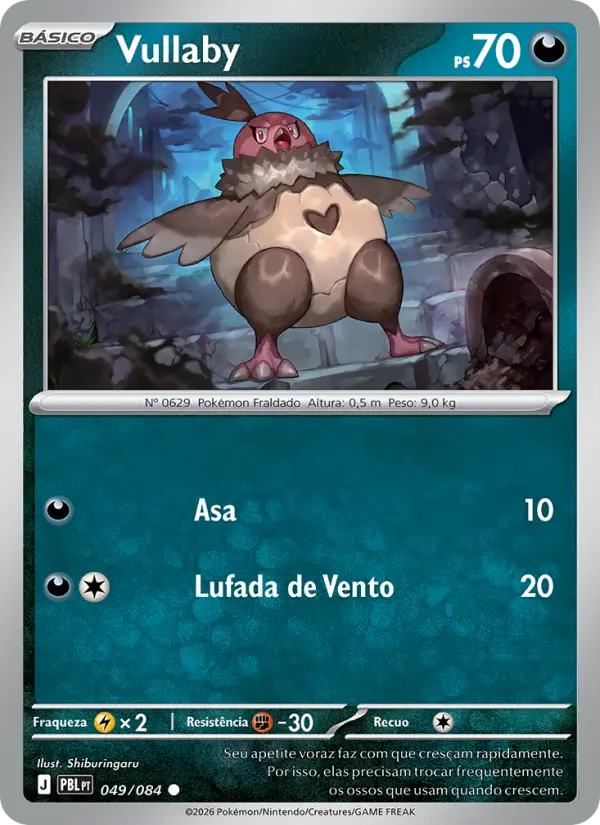 Carta Vullaby, número 049/84 da coleção Escuridão Absoluta