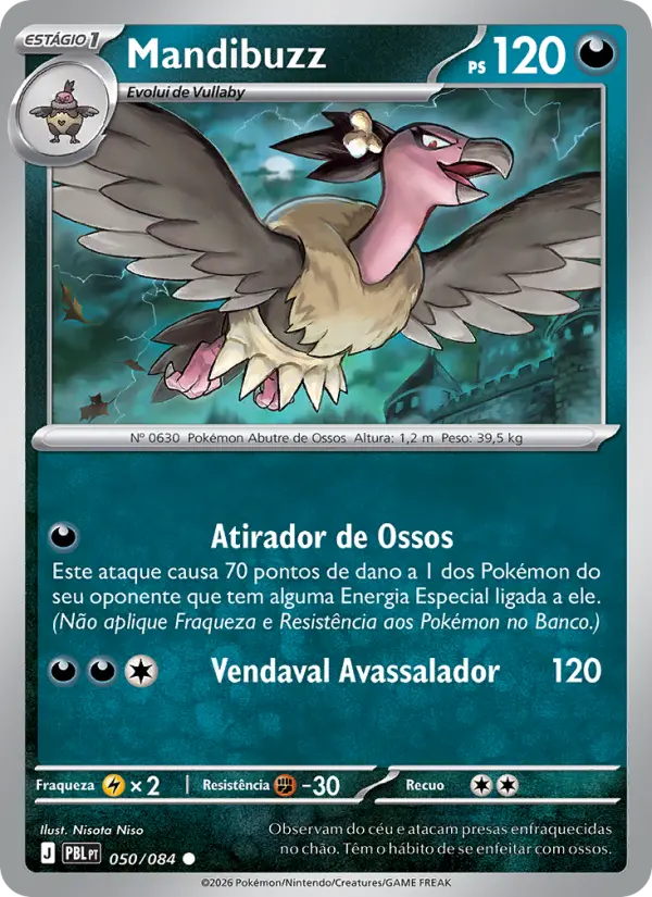 Carta Mandibuzz, número 050/84 da coleção Escuridão Absoluta