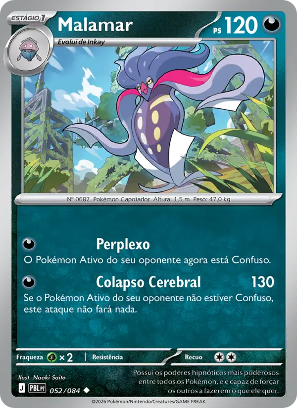 Carta Malamar, número 052/84 da coleção Escuridão Absoluta