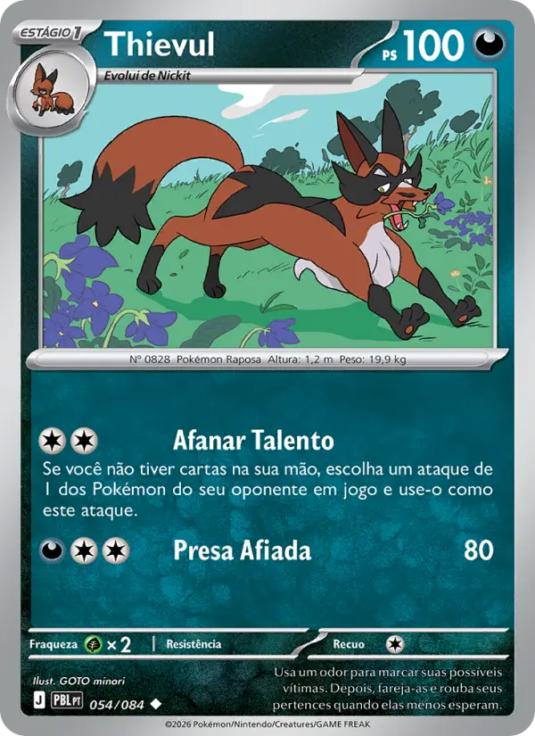 Carta Thievul, número 054/84 da coleção Escuridão Absoluta