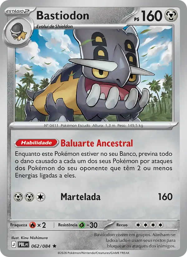 Carta Bastiodon, número 062/84 da coleção Escuridão Absoluta