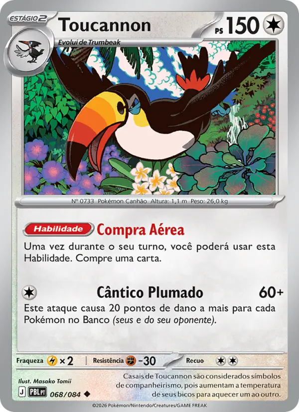 Carta Toucannon, número 068/84 da coleção Escuridão Absoluta