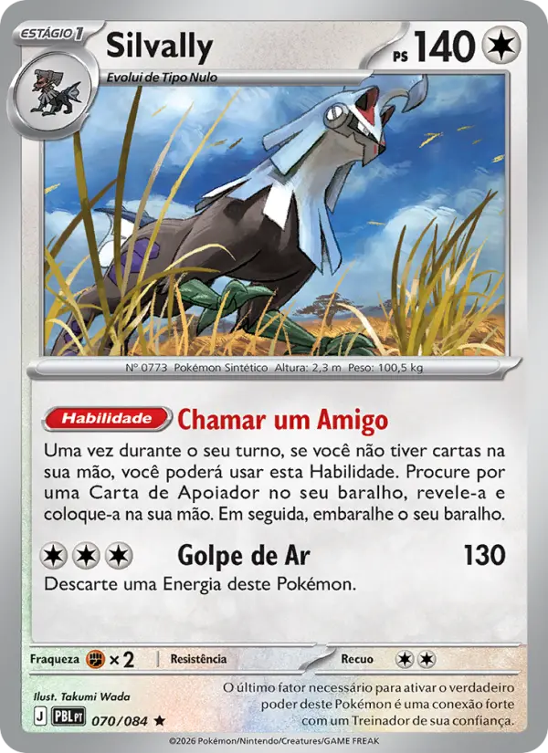 Carta Silvally, número 070/84 da coleção Escuridão Absoluta