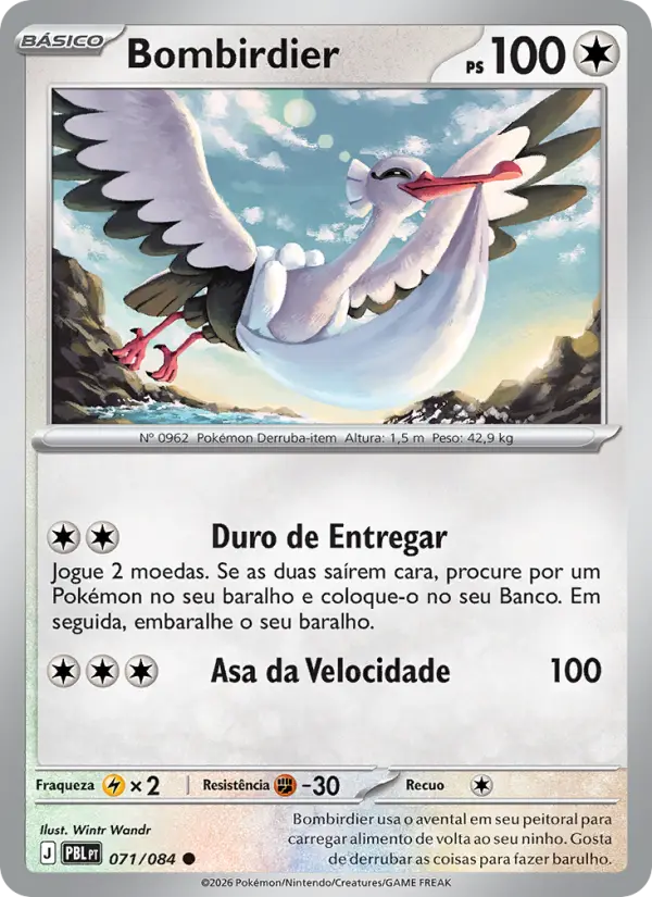 Carta Bombirdier, número 071/84 da coleção Escuridão Absoluta