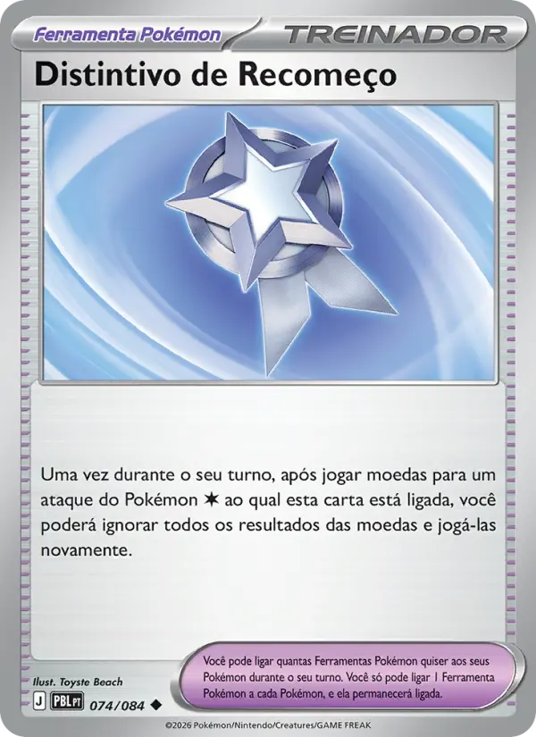 Carta Distintivo de Recomeço, número 074/84 da coleção Escuridão Absoluta