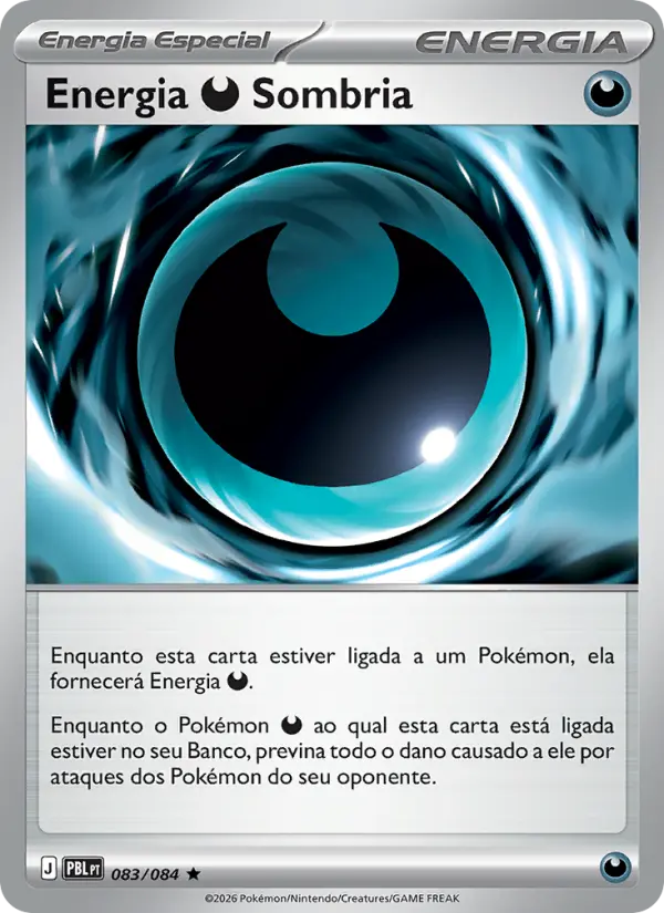 Carta Energia Darkness Sombria, número 083/84 da coleção Escuridão Absoluta