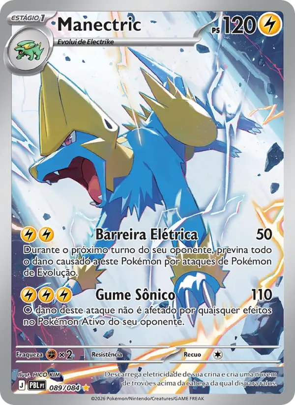 Carta Manectric, número 089/84 da coleção Escuridão Absoluta