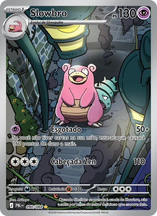 Carta Slowbro, número 090/84 da coleção Escuridão Absoluta