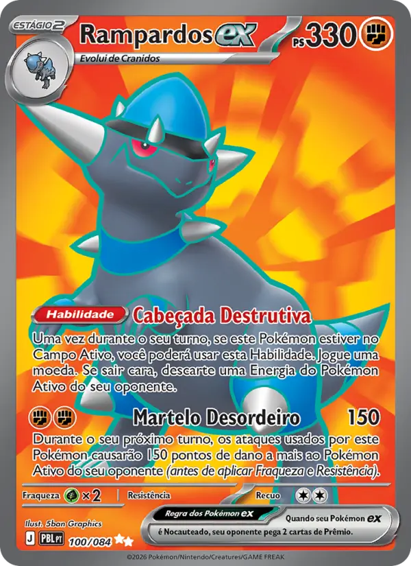 Carta Rampardos ex, número 100/84 da coleção Escuridão Absoluta