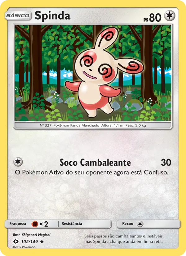 Carta Spinda, número 102/149 da coleção Sol e Lua