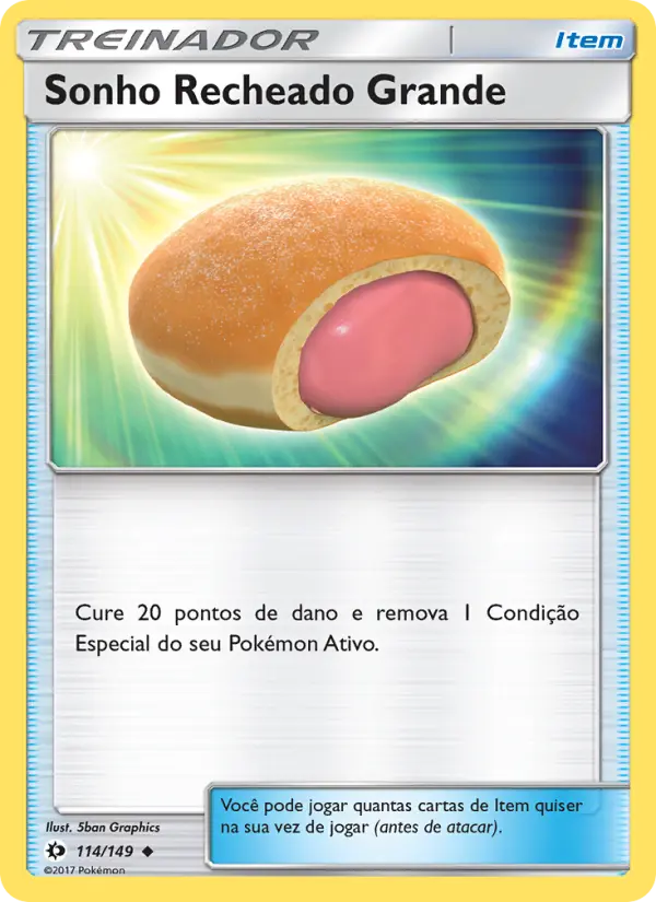 Carta Sonho Recheado Grande, número 114/149 da coleção Sol e Lua