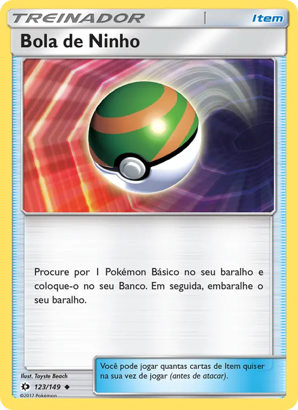 Carta Bola de Ninho, número 123/149 da coleção Sol e Lua