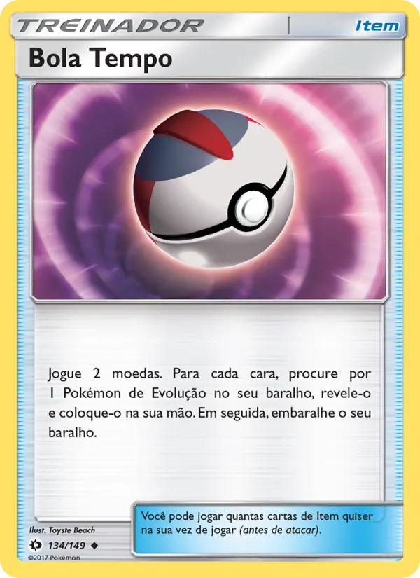 Carta Bola Tempo, número 134/149 da coleção Sol e Lua