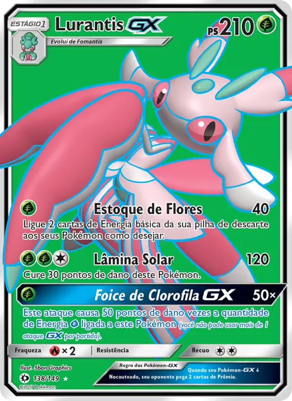 Carta Lurantis GX, número 138/149 da coleção Sol e Lua