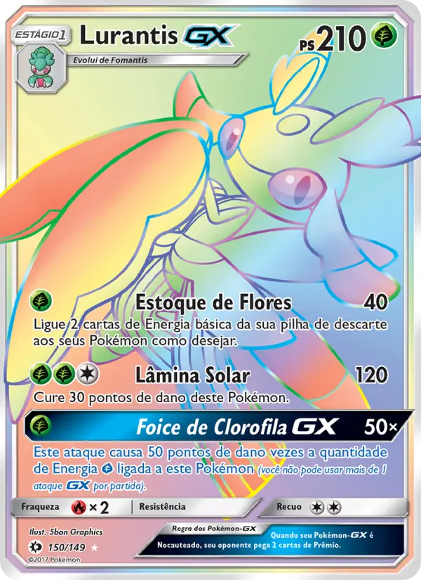 Carta Lurantis GX, número 150/149 da coleção Sol e Lua