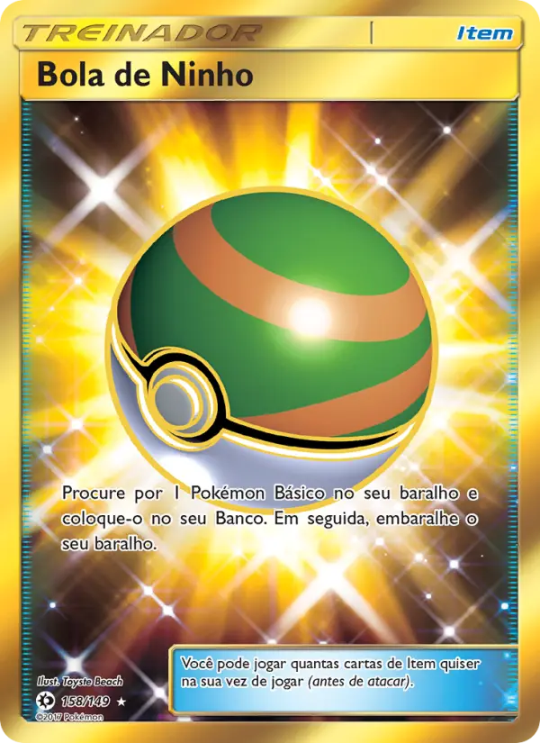Carta Bola de Ninho, número 158/149 da coleção Sol e Lua