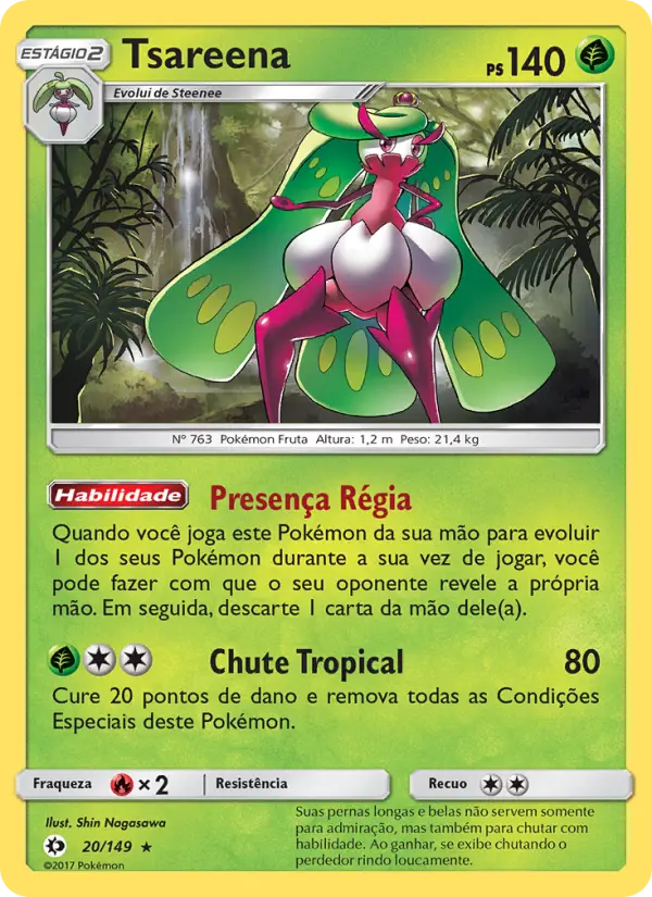 Carta Tsareena, número 20/149 da coleção Sol e Lua