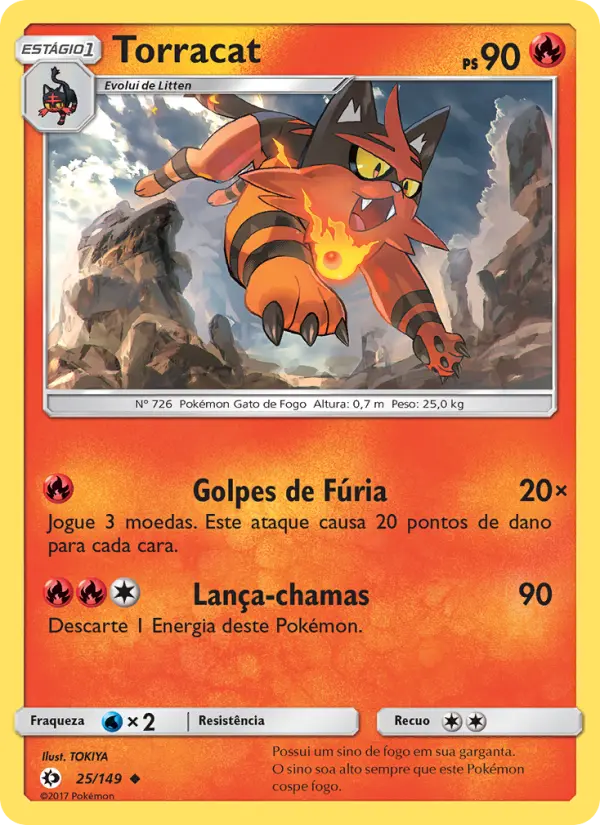 Carta Torracat, número 25/149 da coleção Sol e Lua