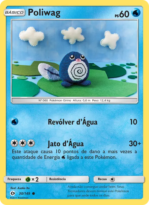 Carta Poliwag, número 30/149 da coleção Sol e Lua