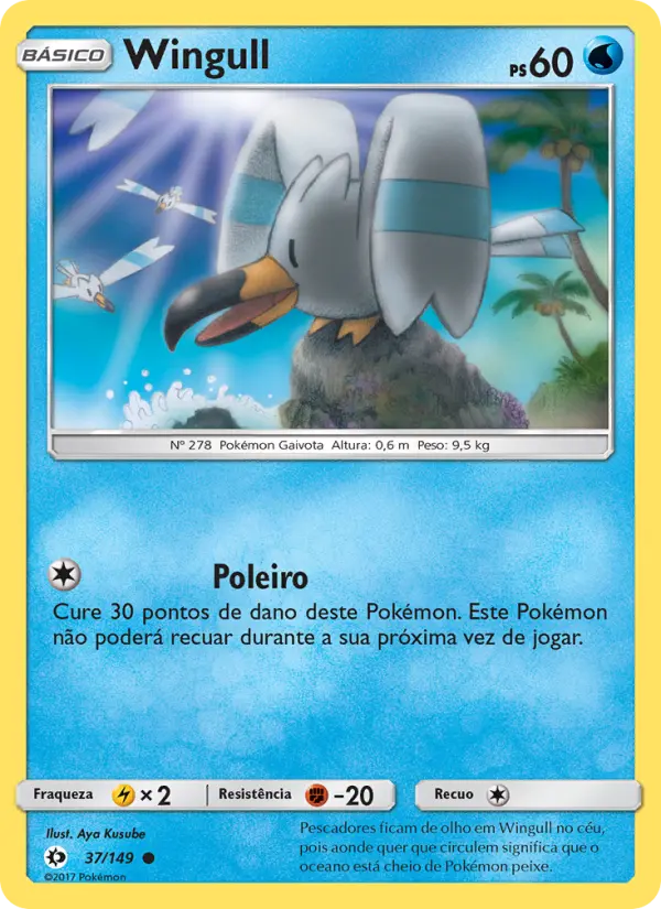 Carta Wingull, número 37/149 da coleção Sol e Lua