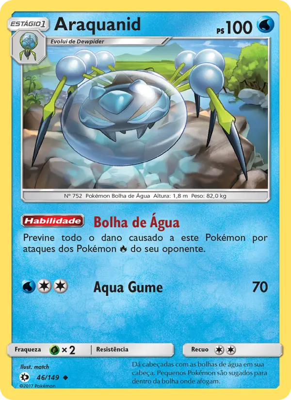 Carta Araquanid, número 46/149 da coleção Sol e Lua