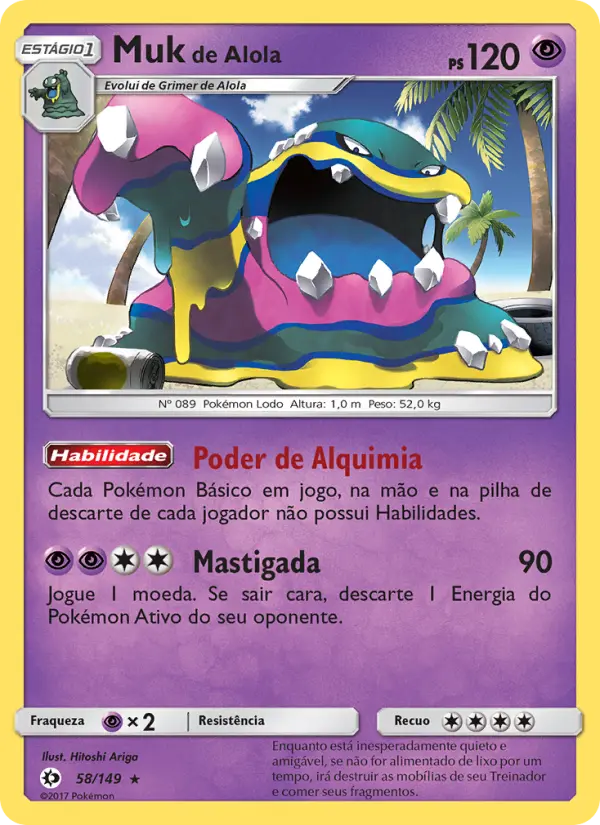 Carta Muk de Alola, número 58/149 da coleção Sol e Lua