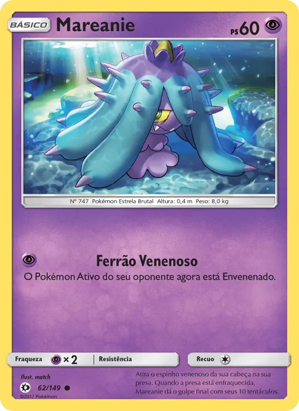 Carta Mareanie, número 62/149 da coleção Sol e Lua