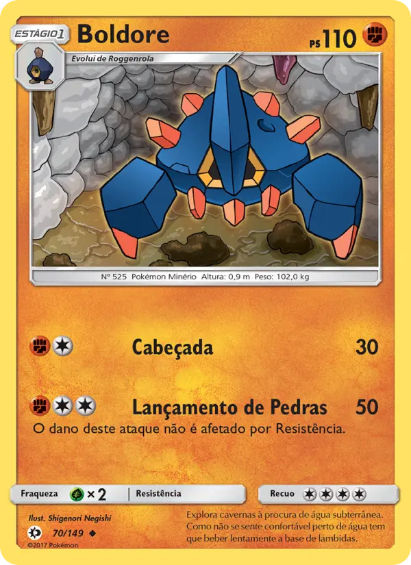 Carta Boldore, número 70/149 da coleção Sol e Lua