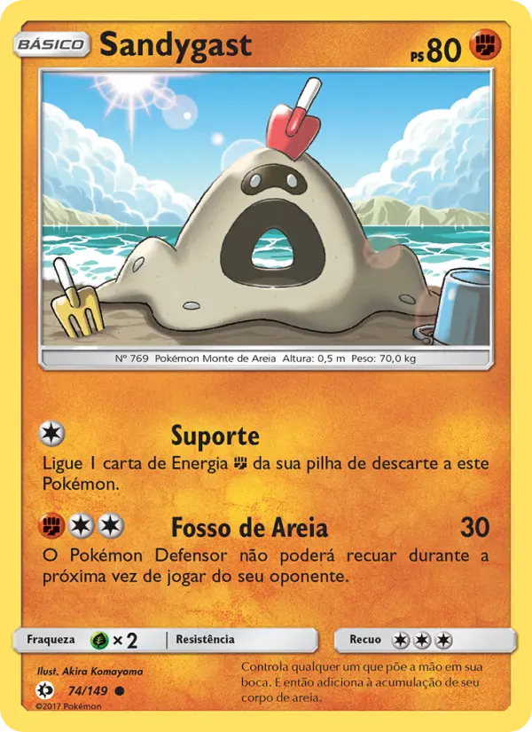 Carta Sandygast, número 74/149 da coleção Sol e Lua