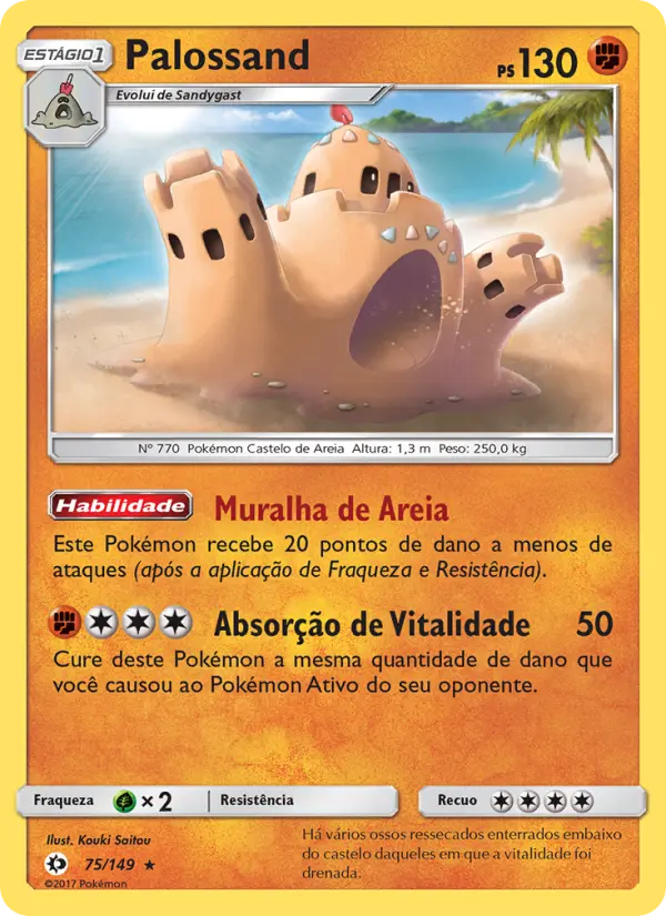 Carta Palossand, número 75/149 da coleção Sol e Lua