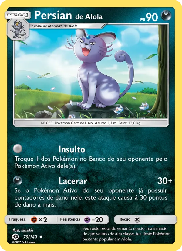 Carta Persian de Alola, número 79/149 da coleção Sol e Lua