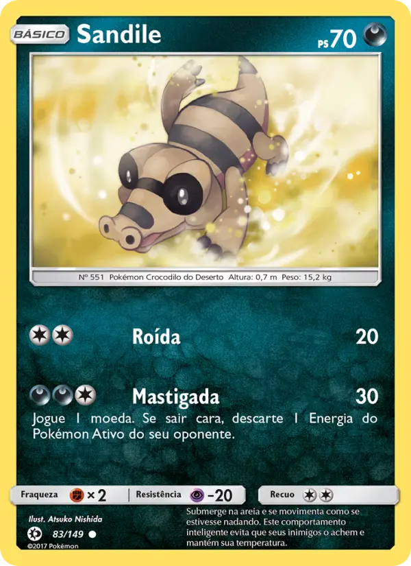 Carta Sandile, número 83/149 da coleção Sol e Lua