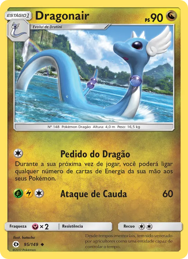 Carta Dragonair, número 95/149 da coleção Sol e Lua