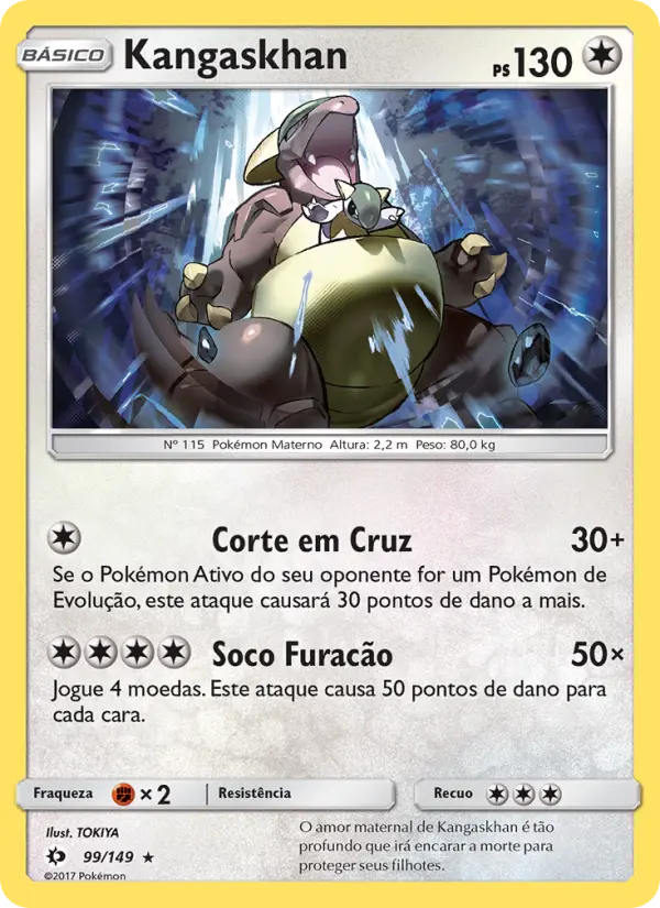 Carta Kangaskhan, número 99/149 da coleção Sol e Lua
