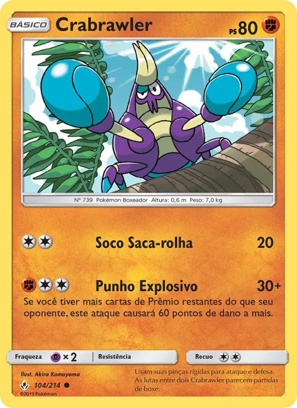 Carta Crabrawler, número 104/214 da coleção Elos Inquebráveis