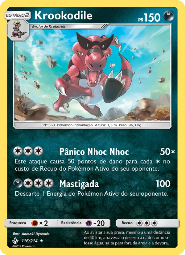 Carta Krookodile, número 116/214 da coleção Elos Inquebráveis