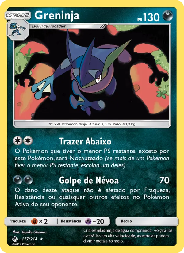 Carta Greninja, número 117/214 da coleção Elos Inquebráveis