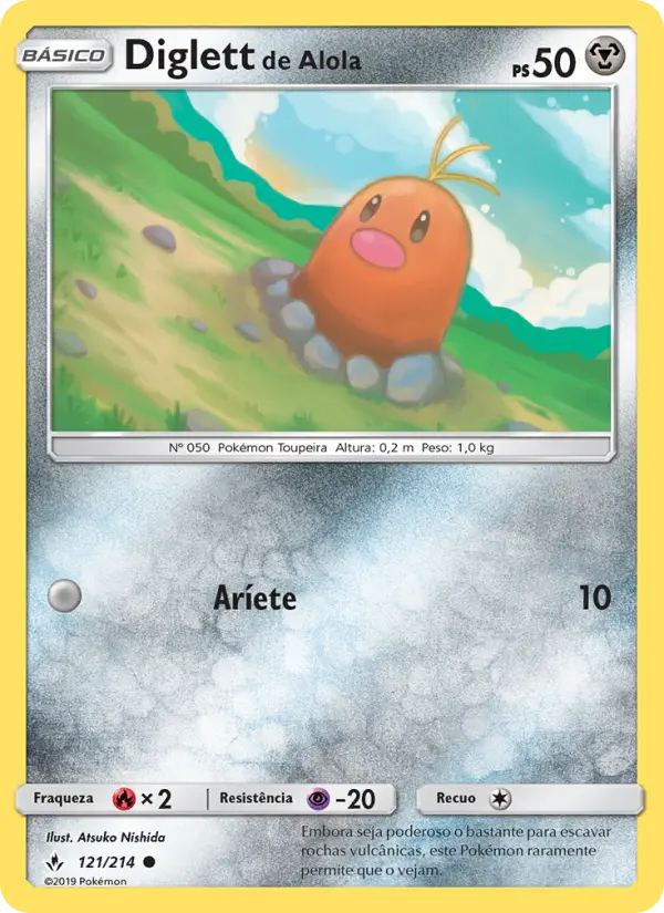 Carta Diglett de Alola, número 121/214 da coleção Elos Inquebráveis