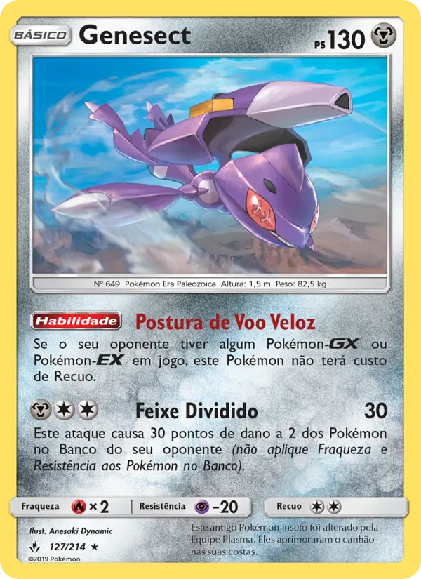 Carta Genesect, número 127/214 da coleção Elos Inquebráveis