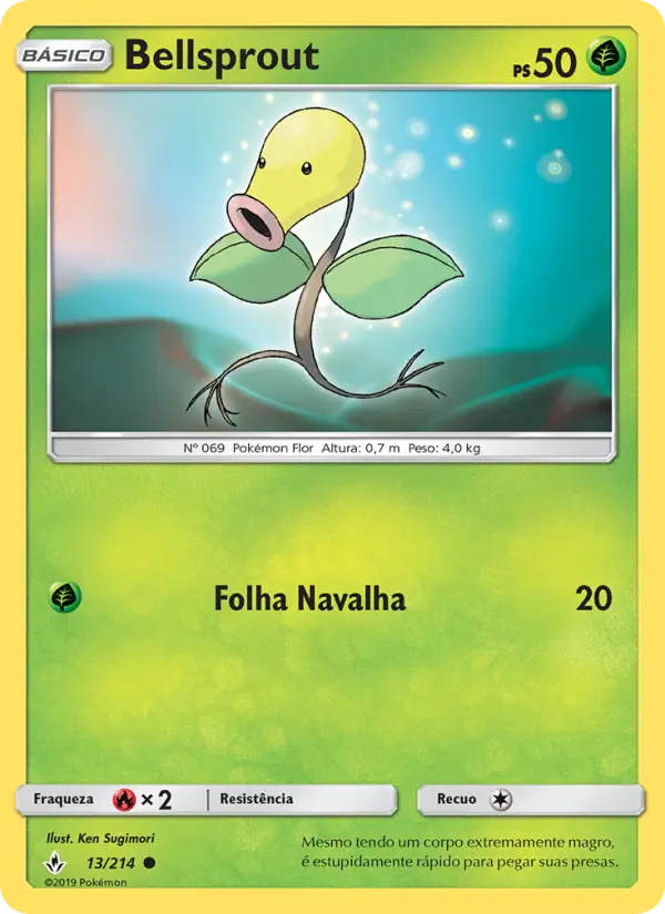 Carta Bellsprout, número 13/214 da coleção Elos Inquebráveis