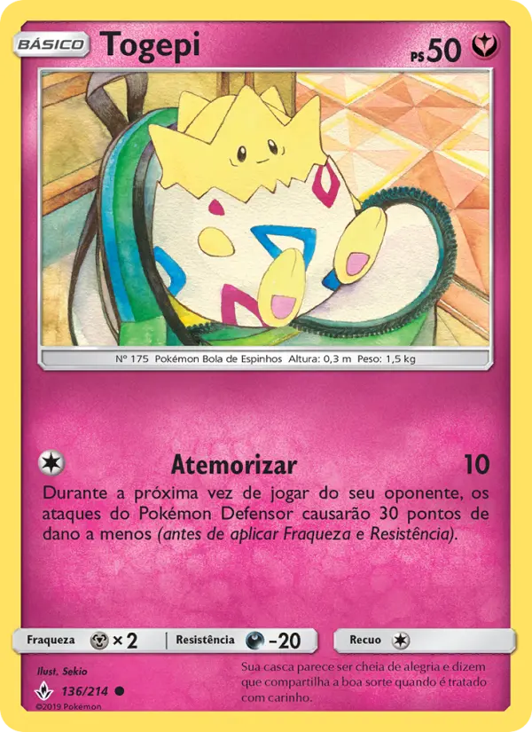 Carta Togepi, número 136/214 da coleção Elos Inquebráveis