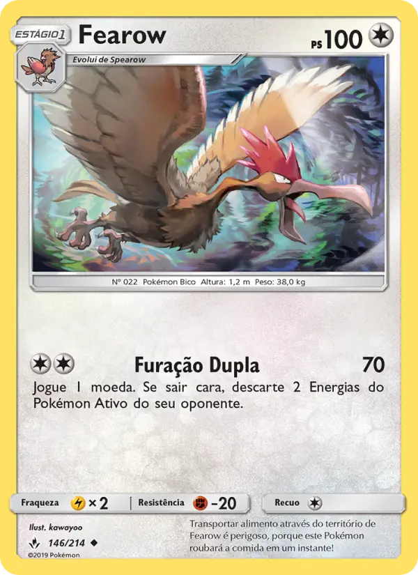 Carta Fearow, número 146/214 da coleção Elos Inquebráveis
