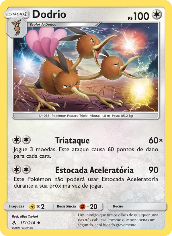 Carta Dodrio, número 151/214 da coleção Elos Inquebráveis